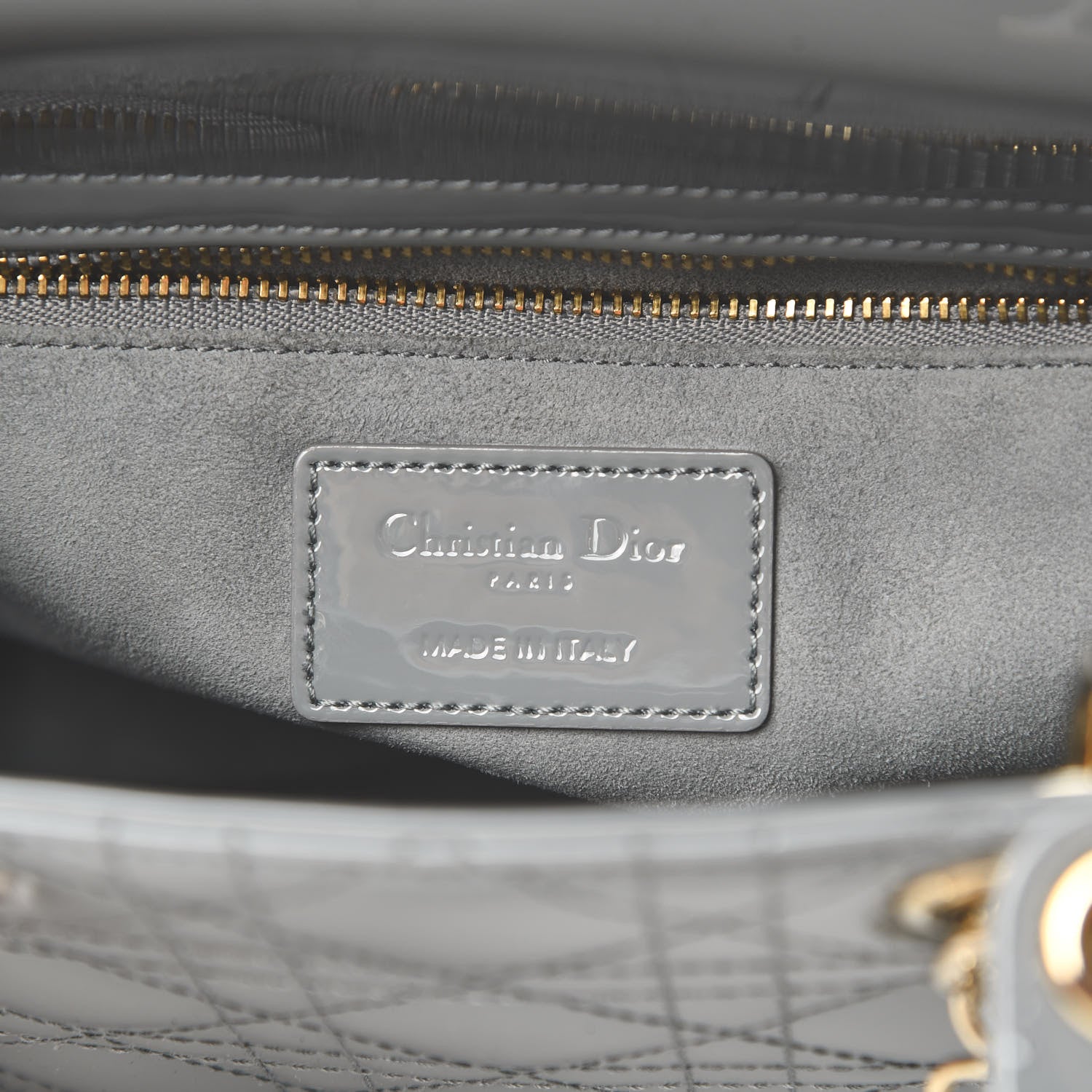 Christian Dior Patent Cannage Small Lady Dior Grey 6 of 10