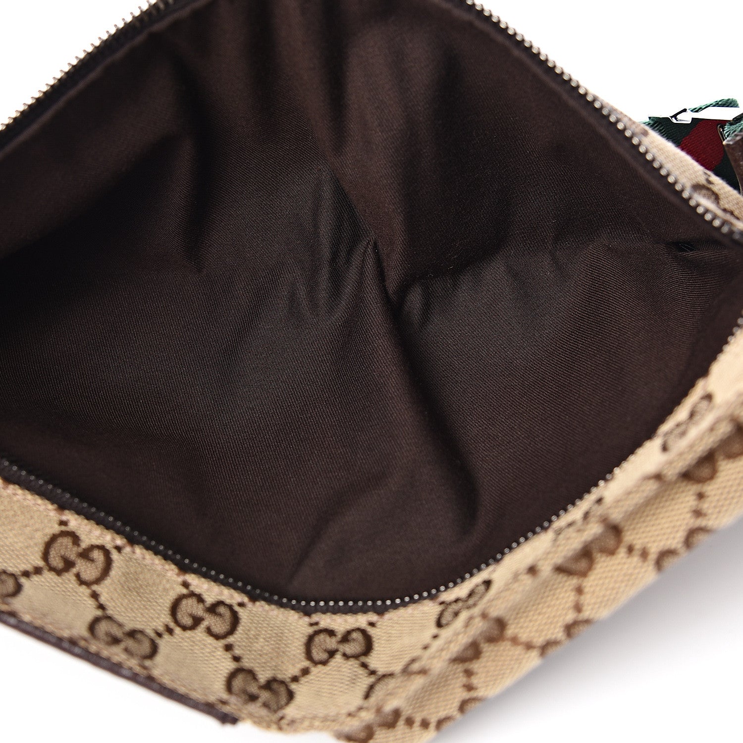 Gucci GG Monogram Web Double Pocket Belt Bag Dark Brown 4 of 9