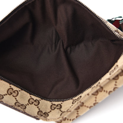 Gucci GG Monogram Web Double Pocket Belt Bag Dark Brown 4 of 9