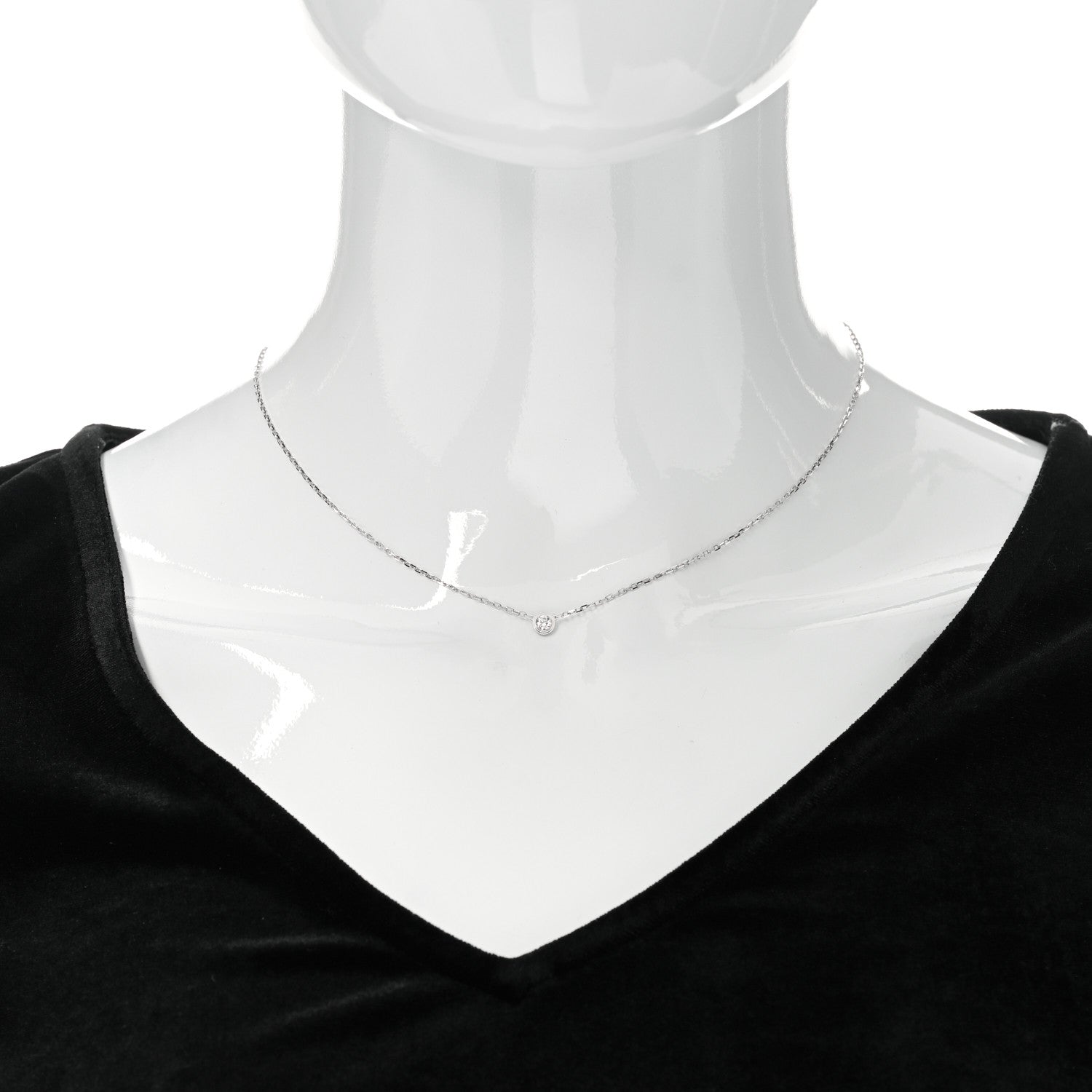 Cartier 18K White Gold Diamond SM D'Amour Pendant Necklace 2 of 5