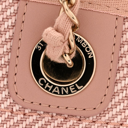 Chanel Mixed Fibers Calfskin Small Deauville Tote Rose Pink 11 of 12