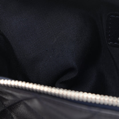Chanel Lambskin Quilted Cosmetic Case Navy Blue 8 of 8