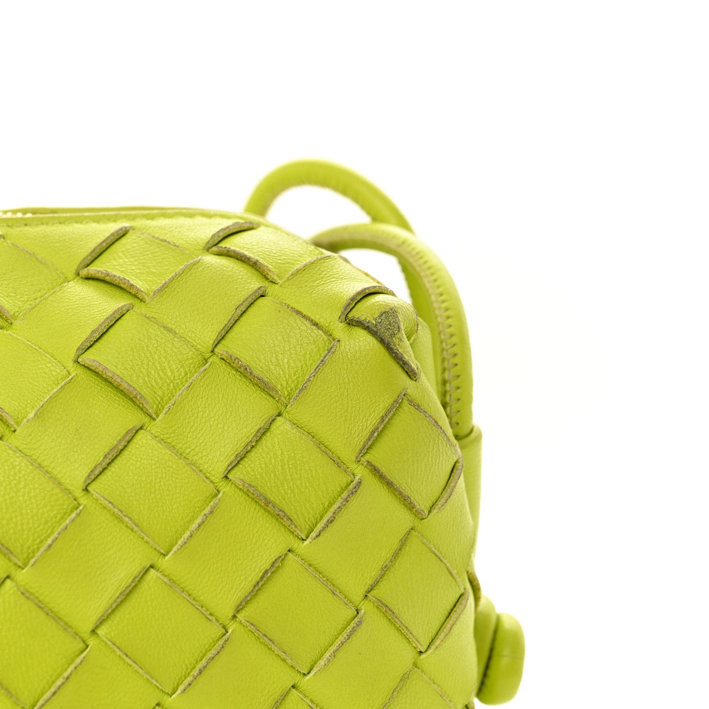 Nappa Intrecciato Small Loop Camera Bag Acid Kiwi