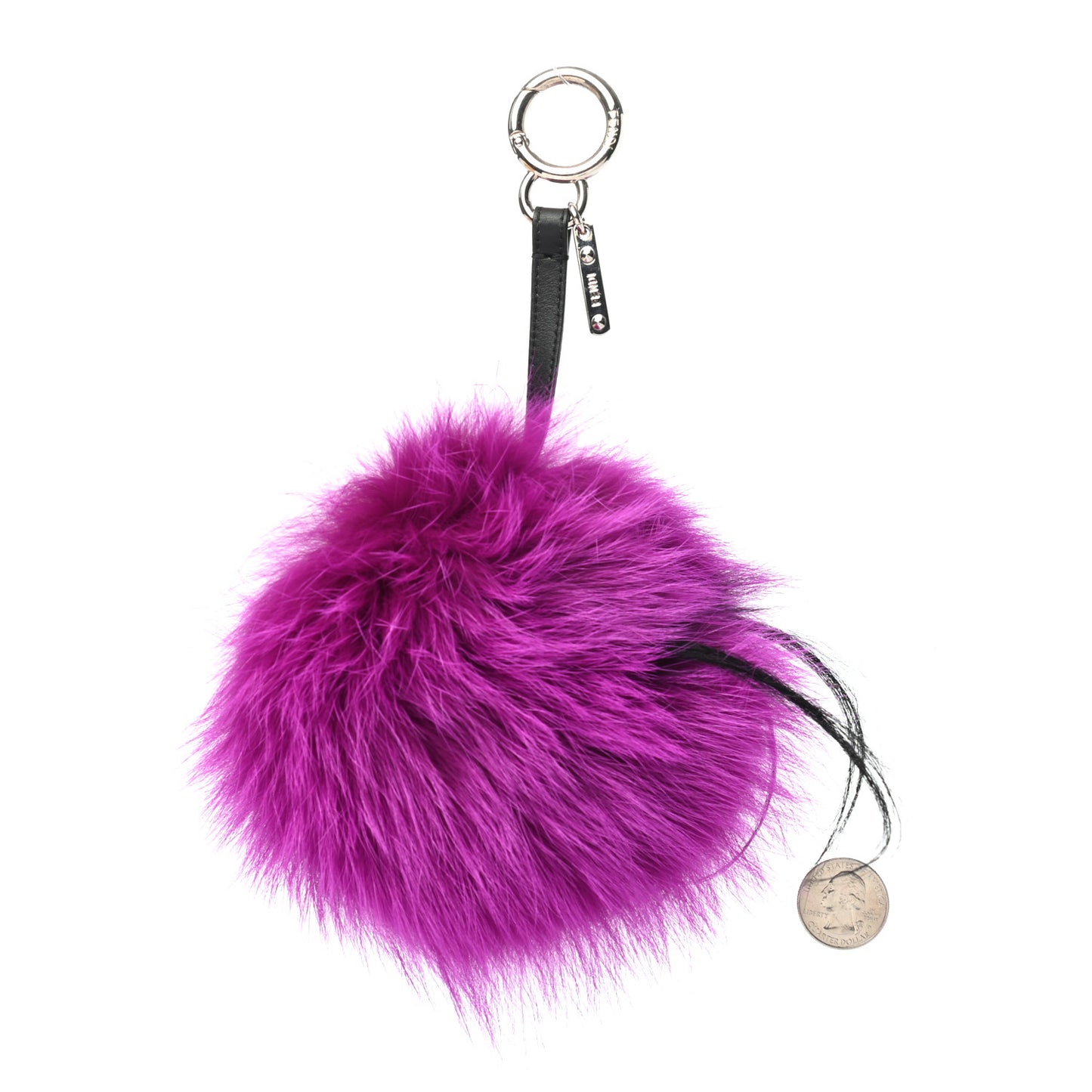 Fox Mink Goat Fur Oret Monster Bag Bug Charm Orchid Black