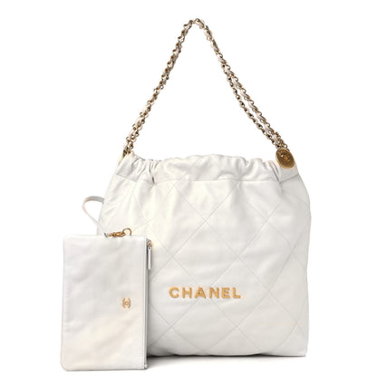 Chanel Iridescent Calfskin Quilted Chanel 22 White 1 of 9