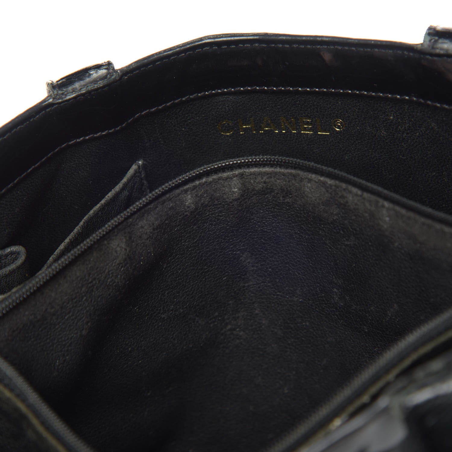 Chanel Patent Logo Tote Black 14 of 16