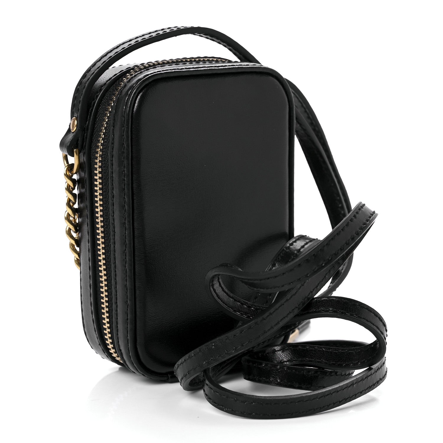 Marc Jacobs Smooth Calfskin The Mini Vanity Crossbody Bag Black 2 of 9