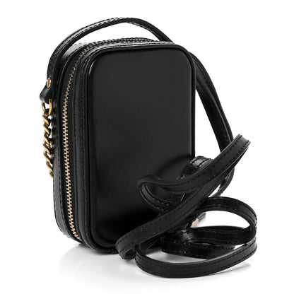 Marc Jacobs Smooth Calfskin The Mini Vanity Crossbody Bag Black 2 of 9