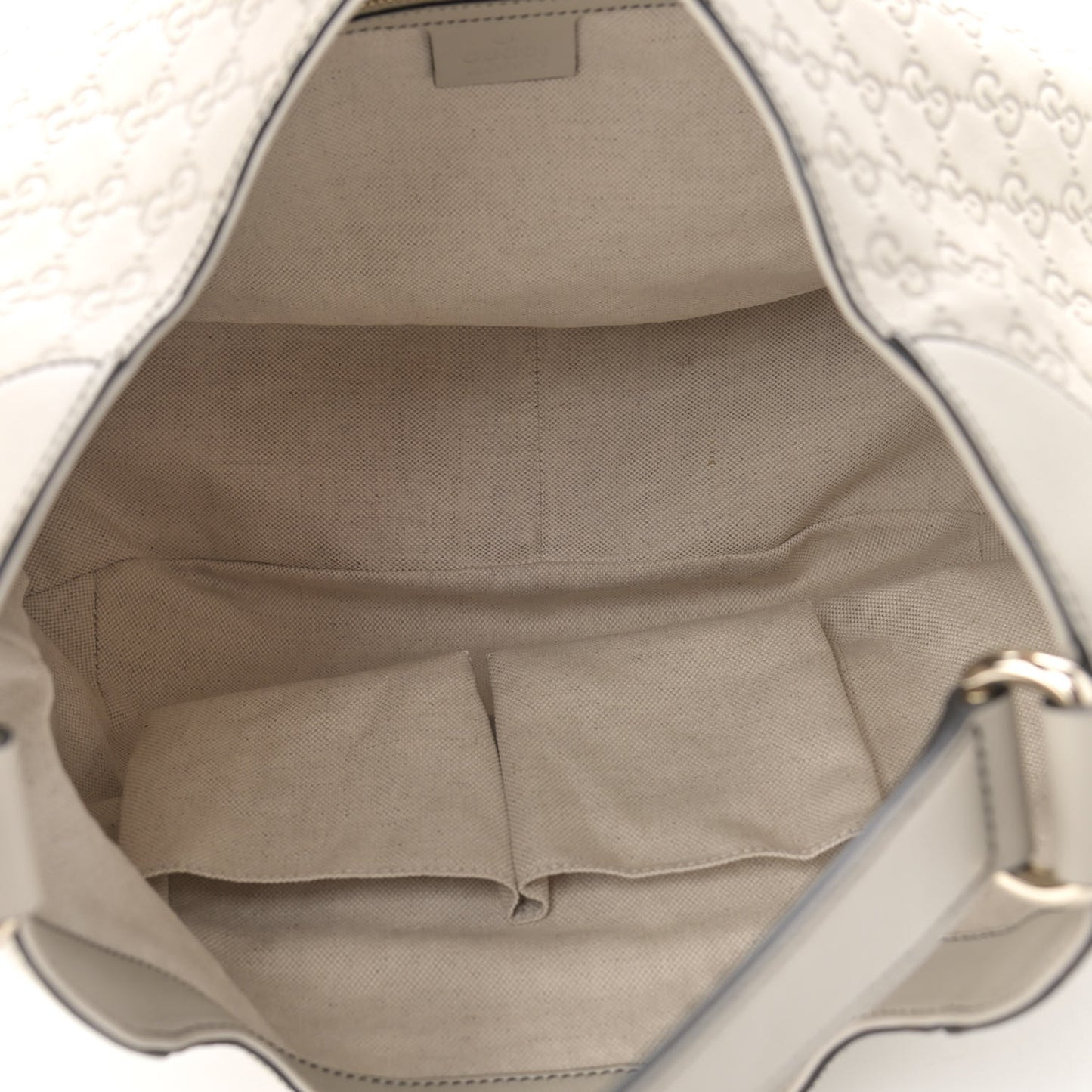 Guccissima Signature Medium Emily Hobo Mystic White