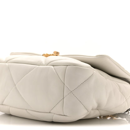 Chanel Lambskin Quilted Medium Chanel 19 Flap White 10 of 10