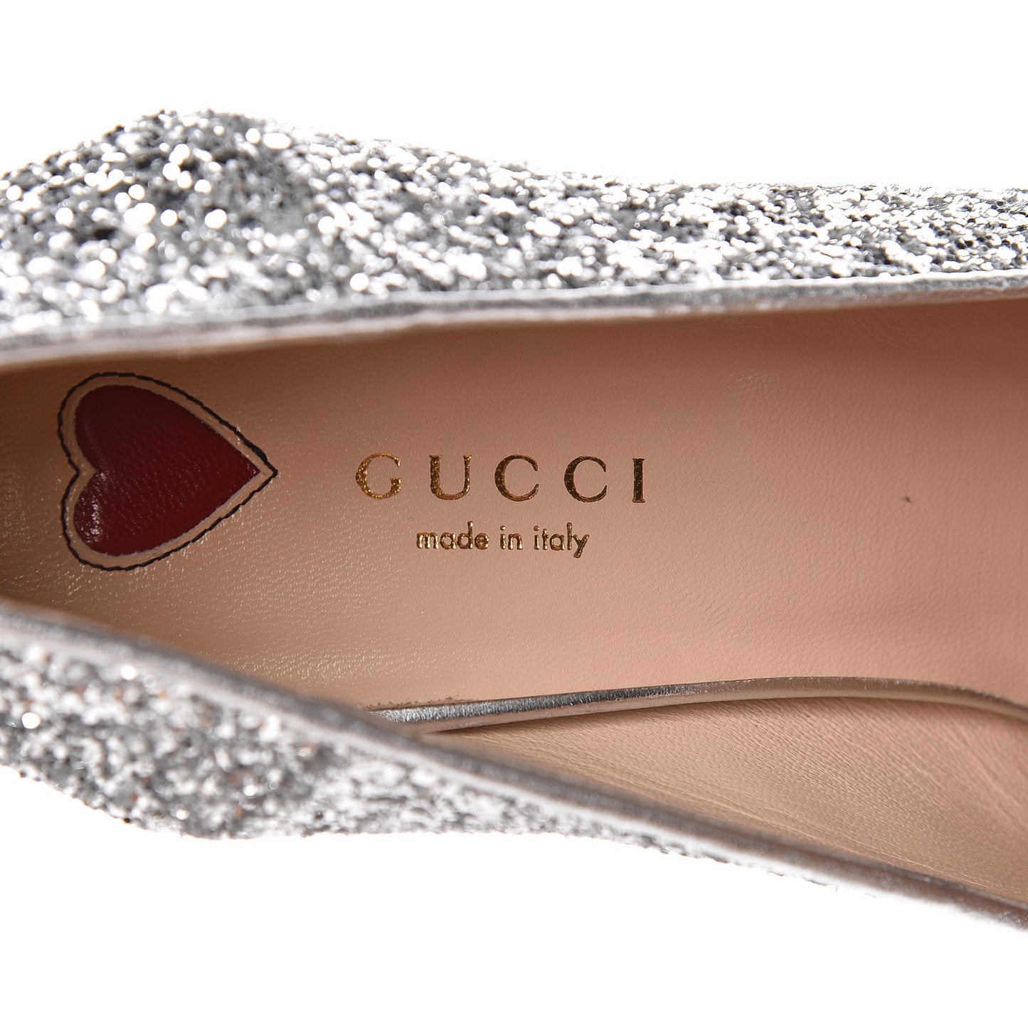Glitter Nappa Web Peyton 75mm Loafer Pumps 39 Argento