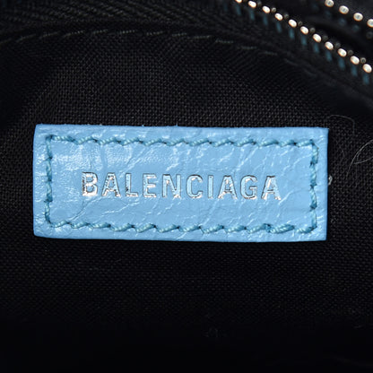 Balenciaga Agneau Classic Silver Hardware Mini City Logo Strap Baby Blue Black 6 of 11