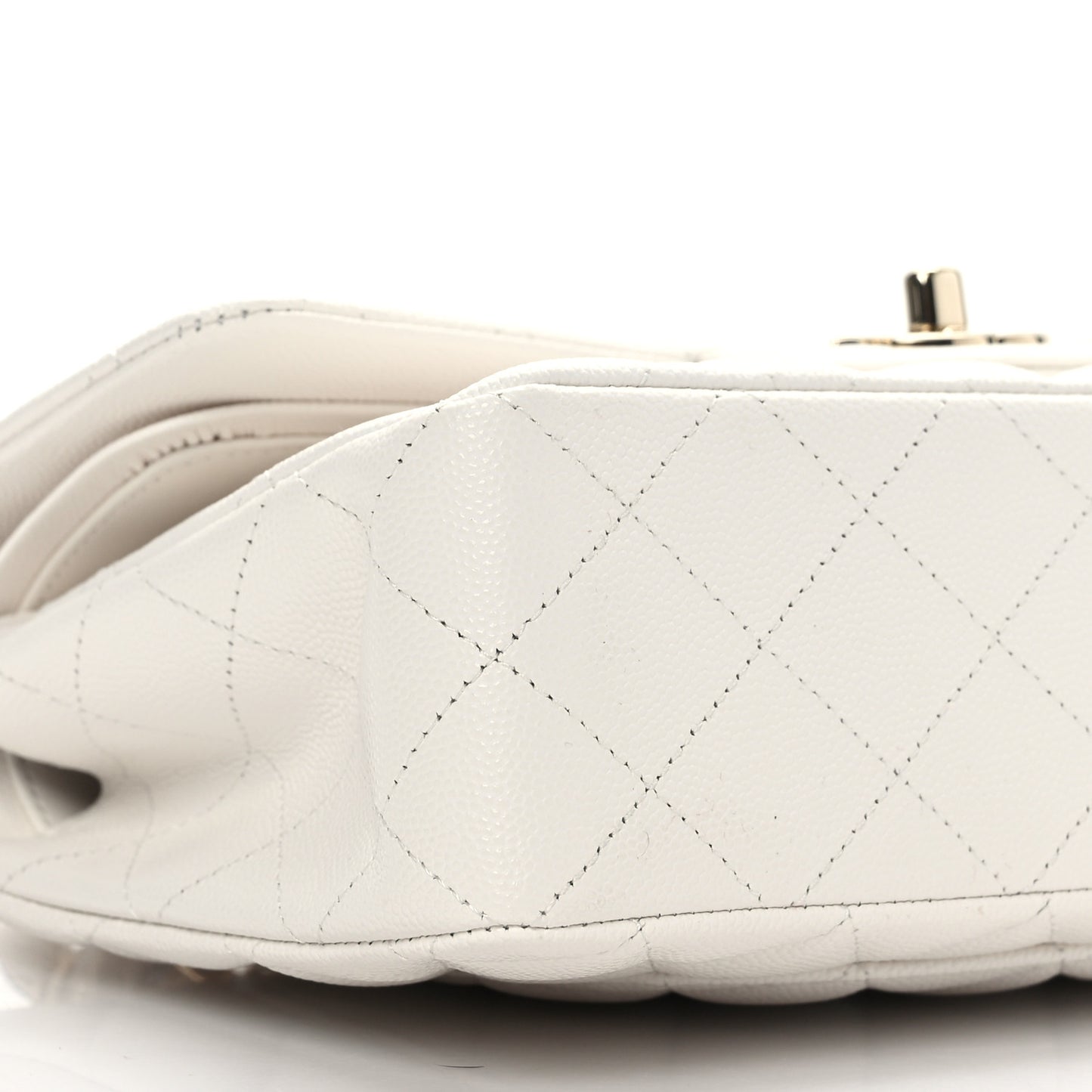 Caviar Quilted Small Double Flap White