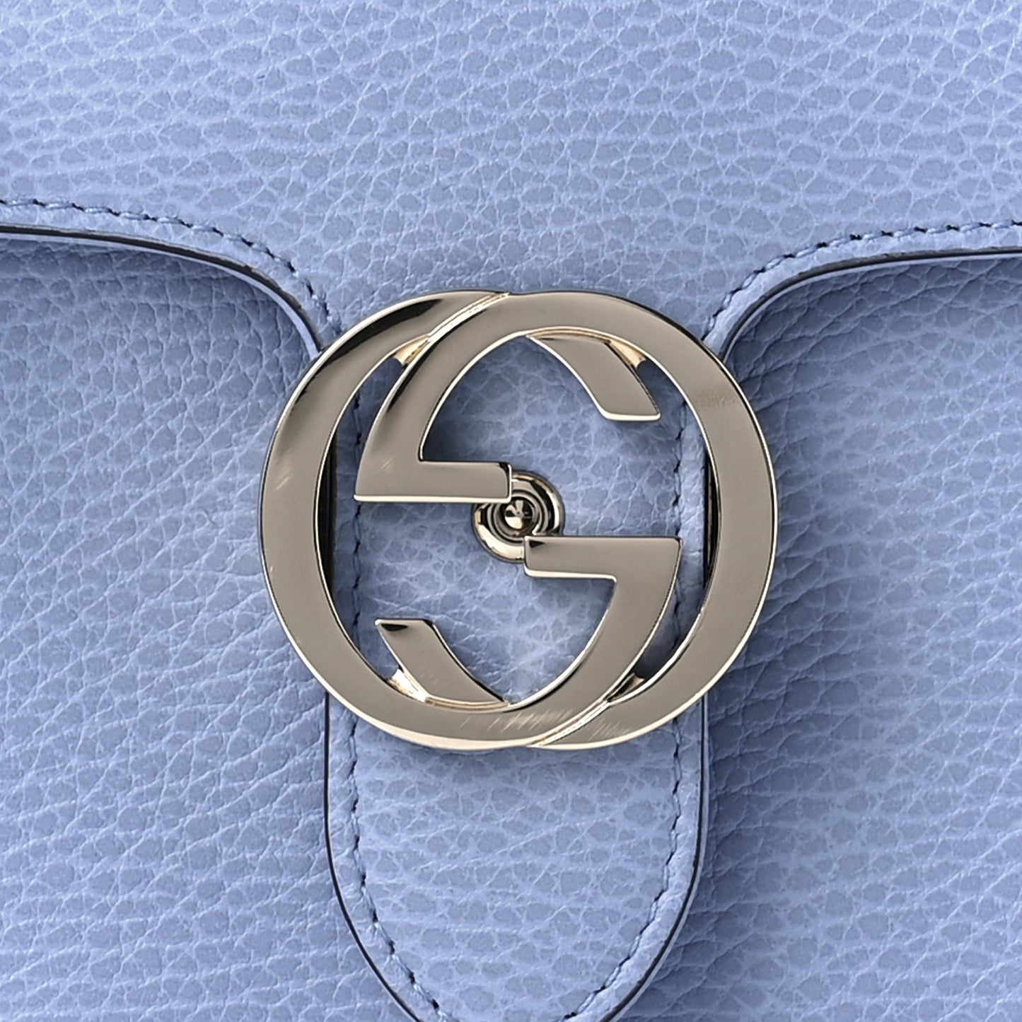 Dollar Calfskin Small Interlocking G Shoulder Bag Mineral Blue