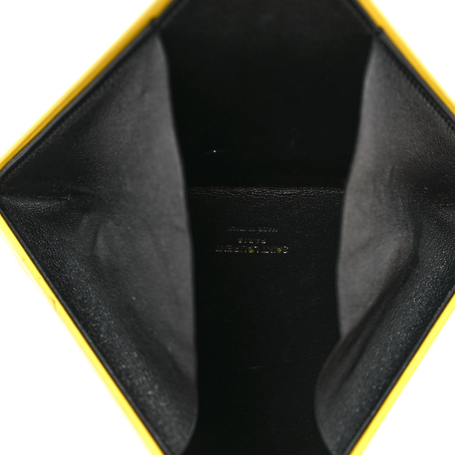 Saint Laurent Lambskin Pyramid Clutch Yellow 5 of 13