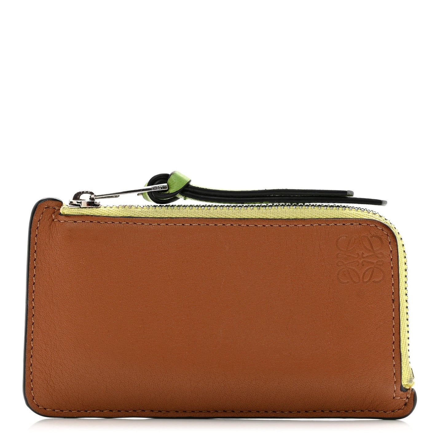 Soft Calfskin Coin Card Holder Tan Multicolor