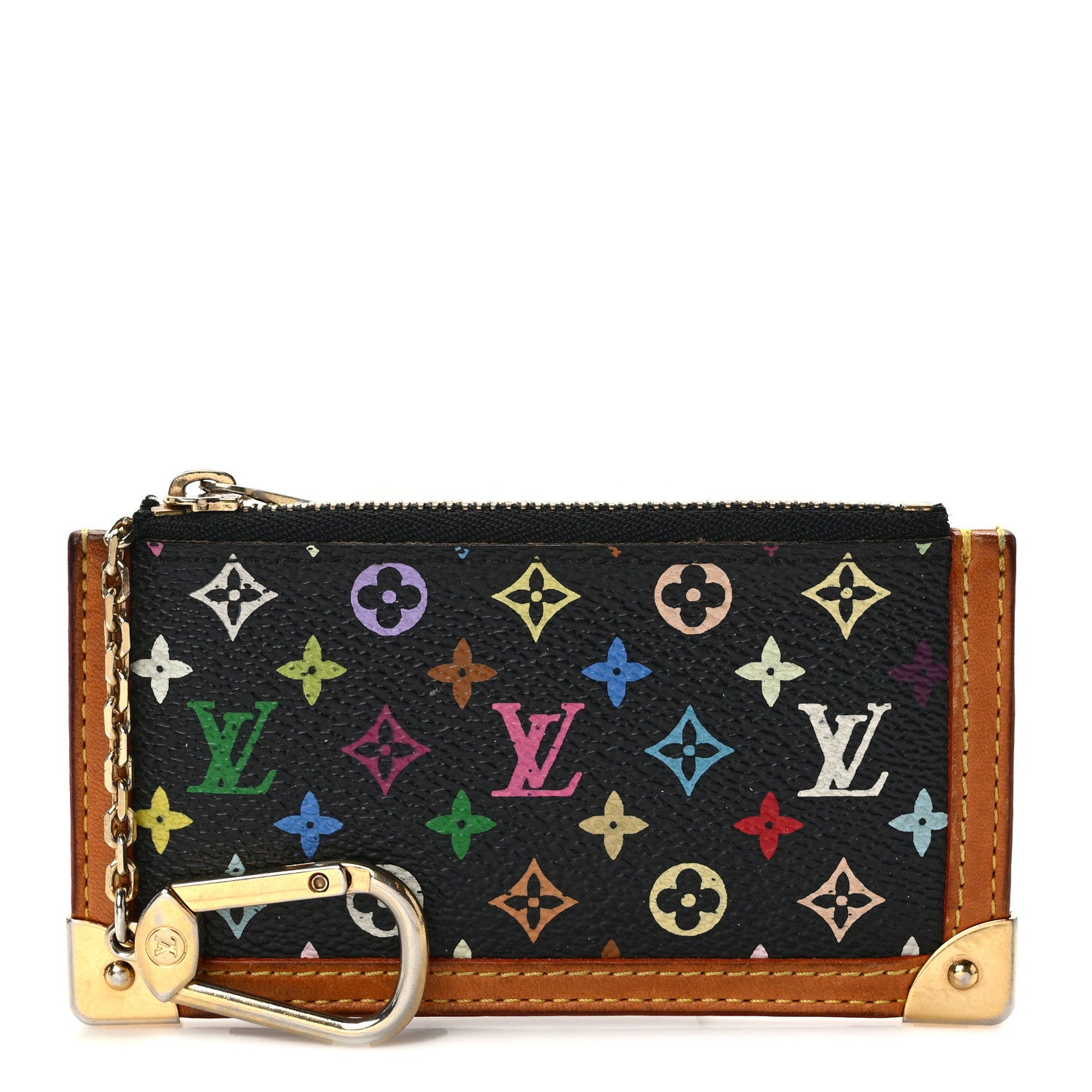 Louis Vuitton Monogram Multicolor Key Pouch Black 1 of 9