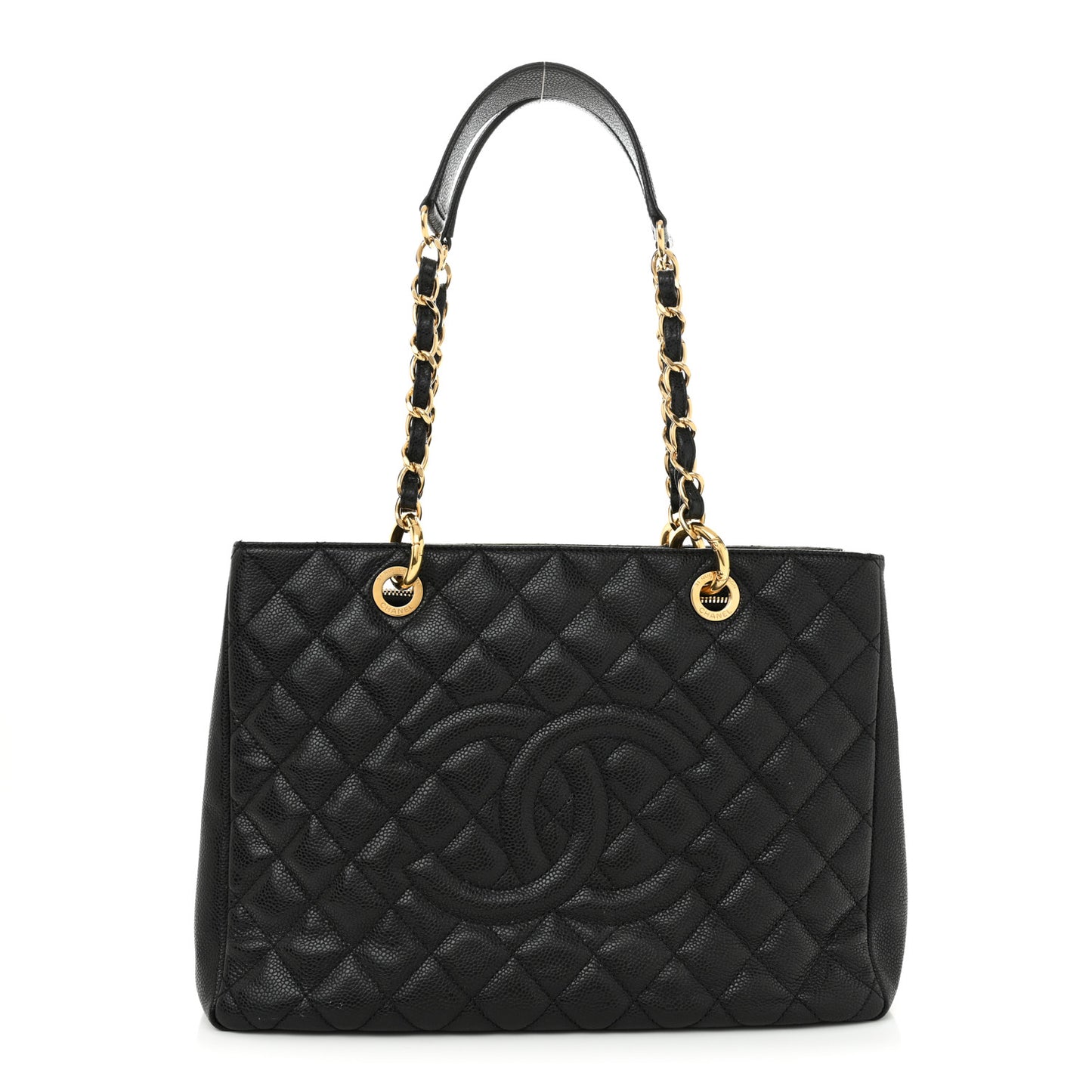 Caviar Quilted Grand Shopping Tote GST Black