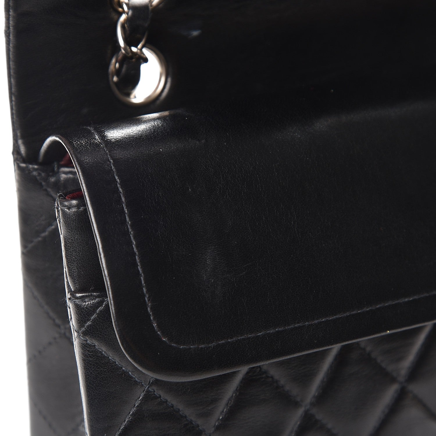 Chanel Lambskin Quilted Medium Double Flap Black 10 of 12