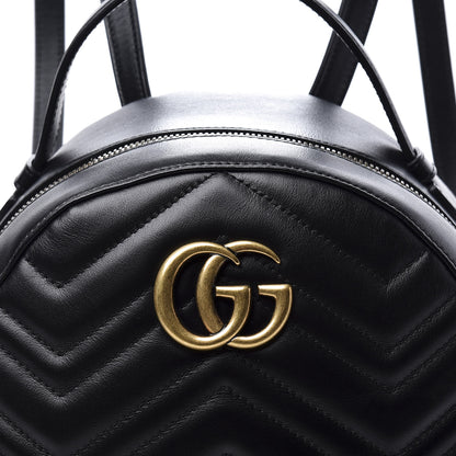 Gucci Calfskin Matelasse GG Marmont Dome Backpack Black 12 of 12