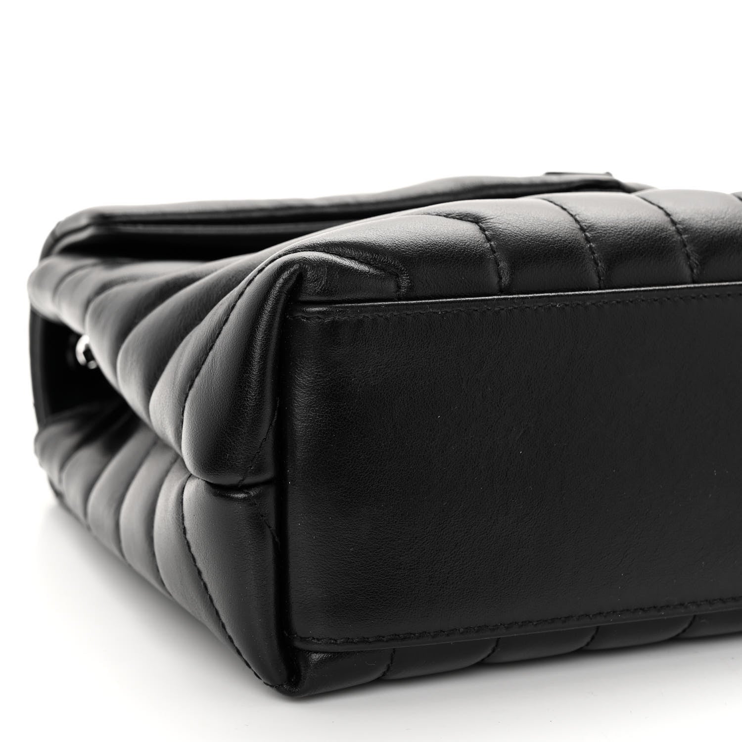 Saint Laurent Calfskin Y Quilted Monogram Monochrome Small Loulou Chain Satchel Black 8 of 9