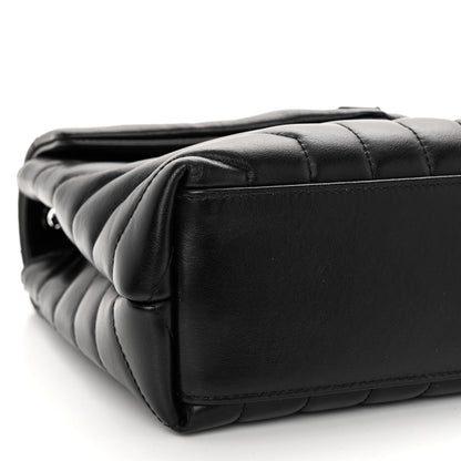 Saint Laurent Calfskin Y Quilted Monogram Monochrome Small Loulou Chain Satchel Black 8 of 9