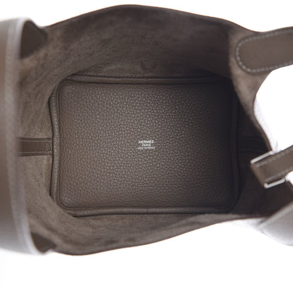 Hermes Taurillon Clemence Picotin Lock 18 PM Etoupe 5 of 6