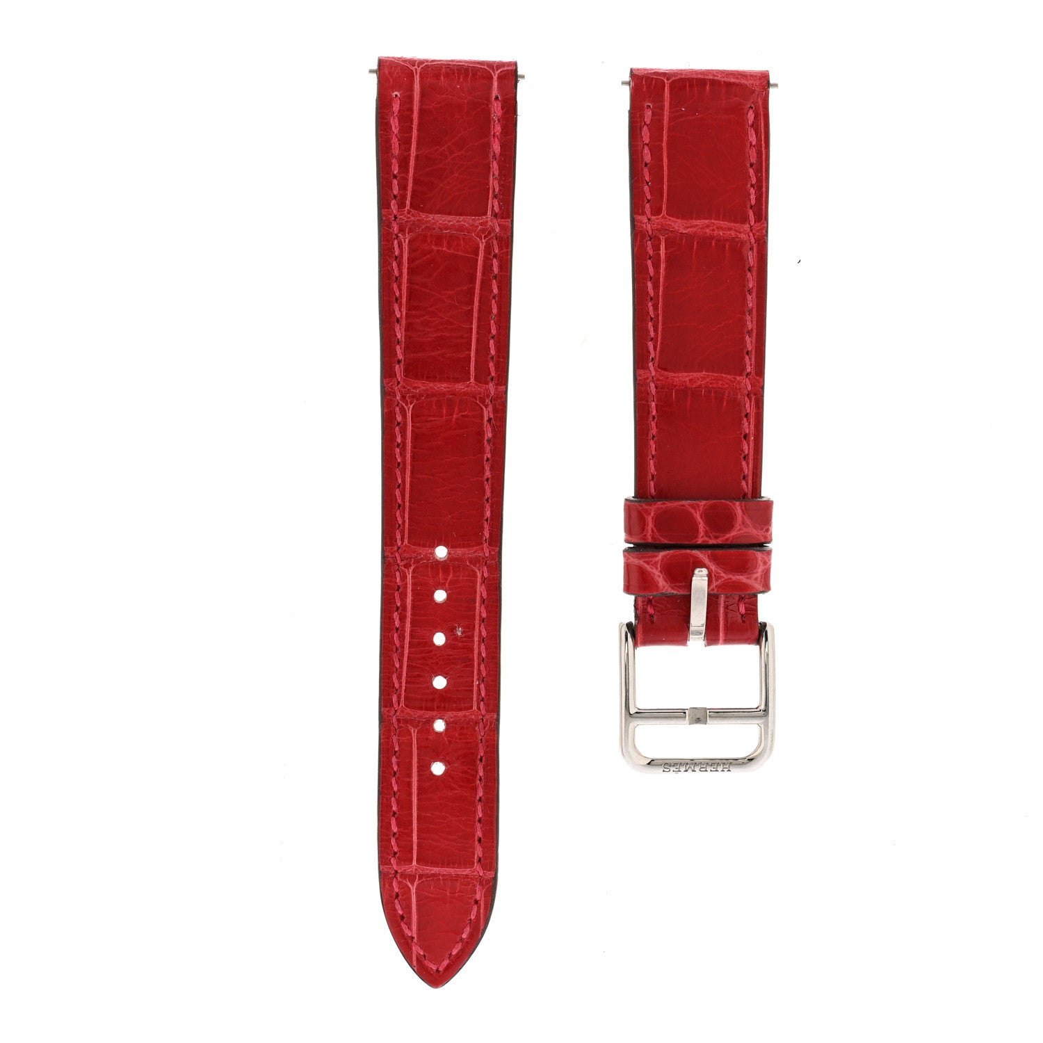 Hermes Alligator Heure H Hour Watch 30mm Strap Framboise 1 of 6