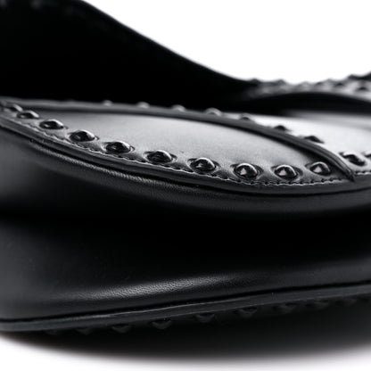 Christian Dior Calfskin Studded Saddle Bag With Strap Black 7 of 10