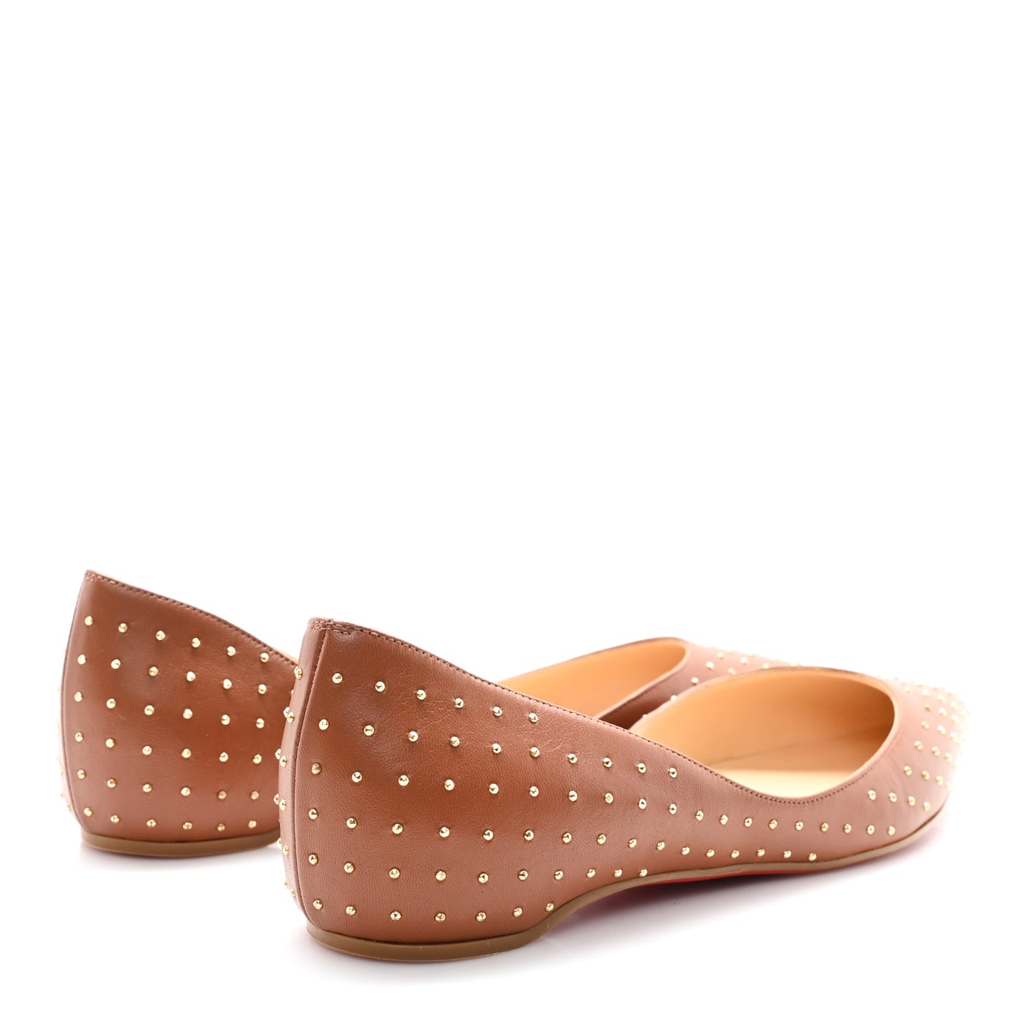 Nappa Studded Iriza Flats 37 Cuoio
