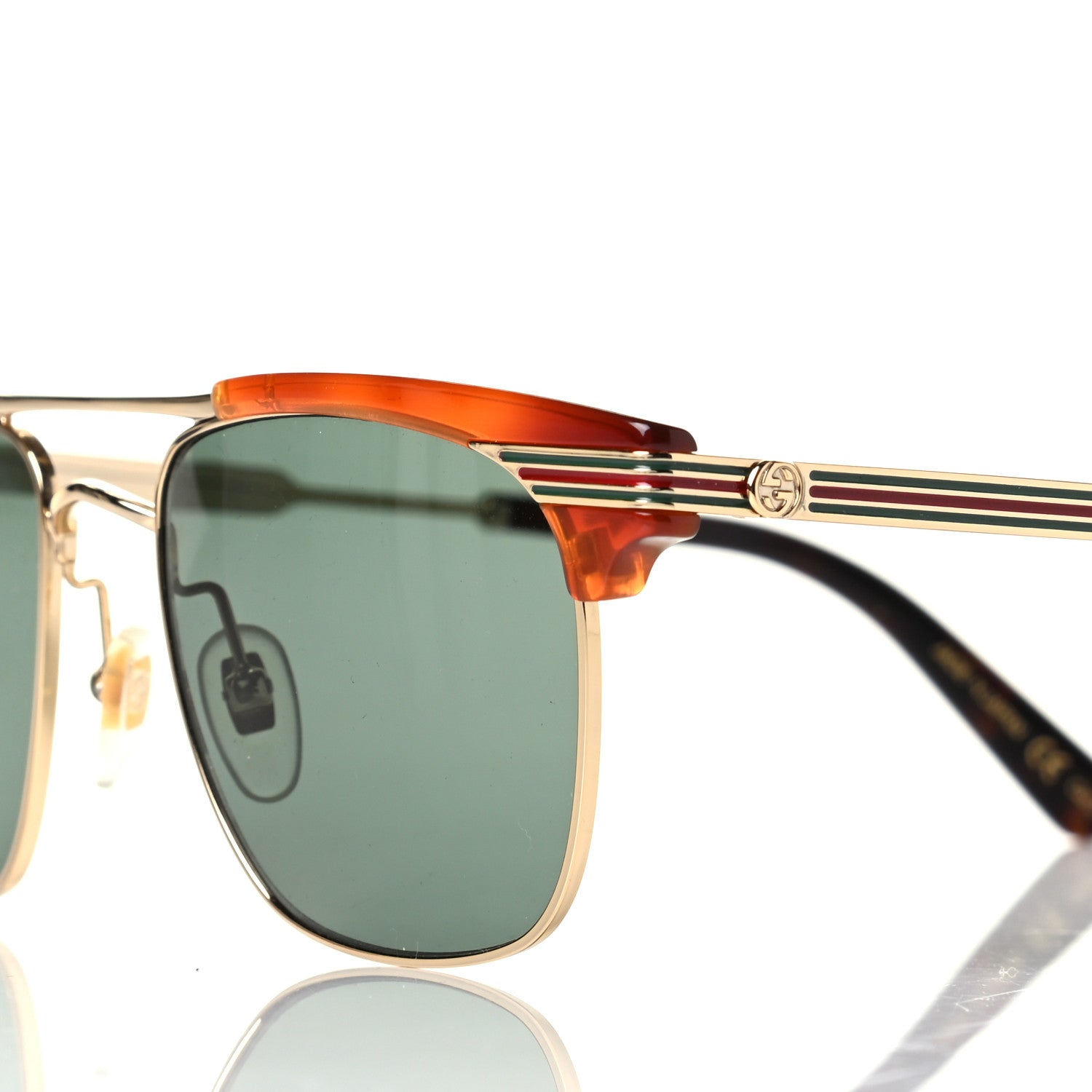 Gucci Acetate Square Frame Web Sunglasses GG0287S Light Tortoise 5 of 5