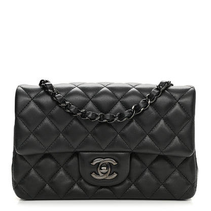 Chanel Lambskin Quilted Mini Rectangular Flap So Black 1 of 11
