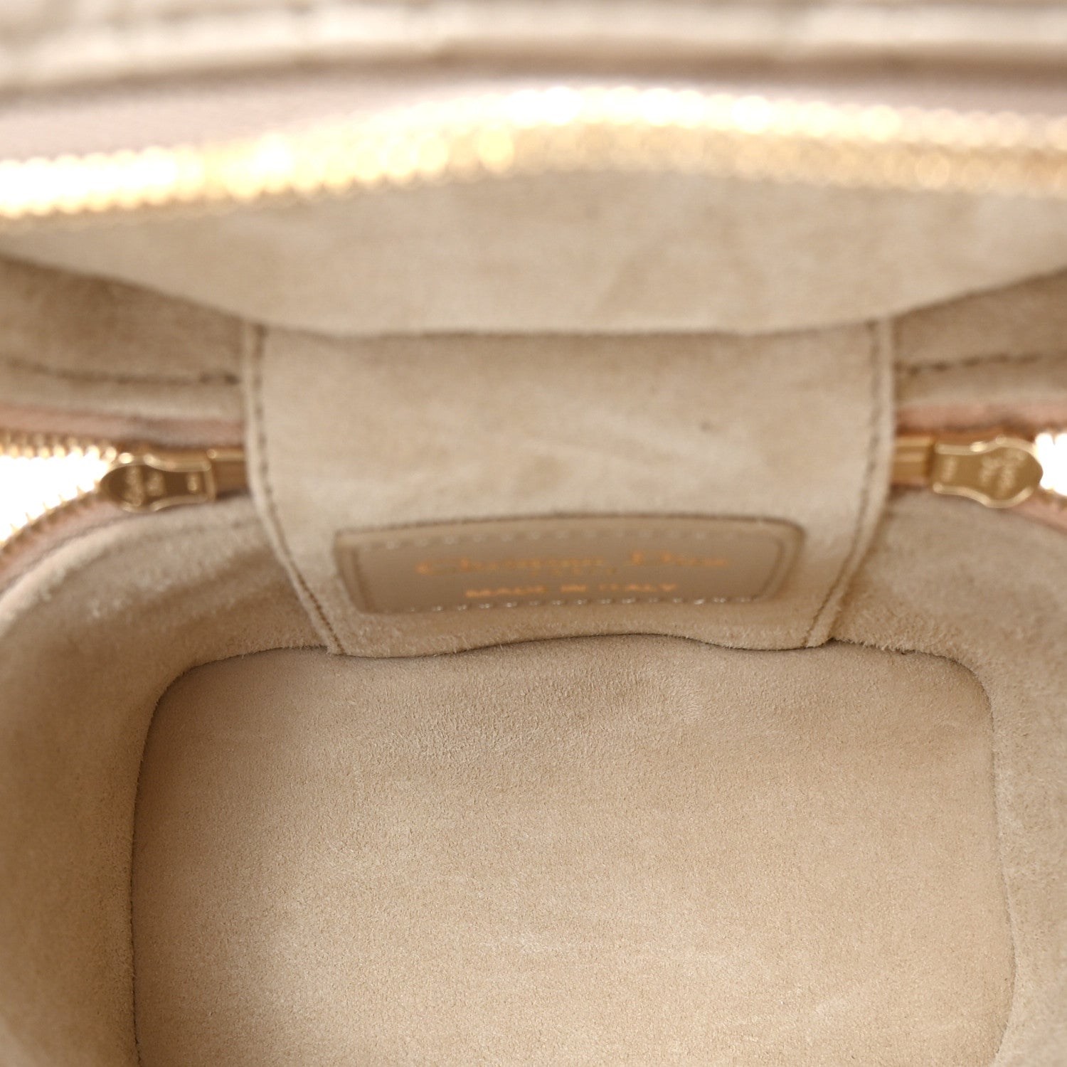 Christian Dior Lambskin Cannage Micro Lady Dior Vanity Case Beige 5 of 9