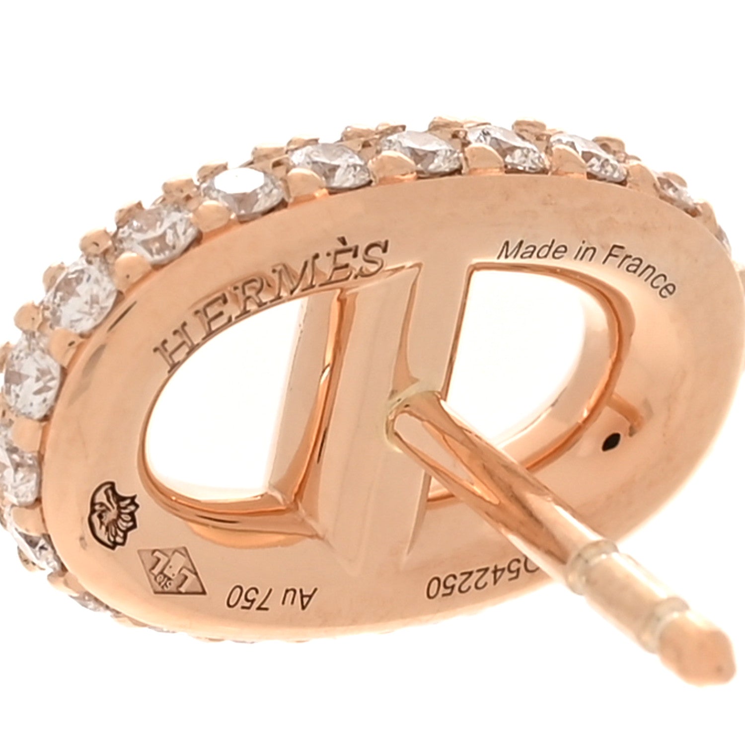 Hermes 18K Rose Gold Diamond New Farandole Earrings 4 of 5