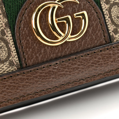 Gucci GG Supreme Monogram Web Ophidia Chain Card Case Wallet Beige New Acero 10 of 12