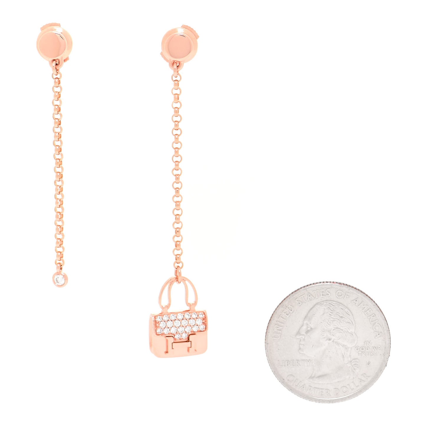 18K Rose Gold Diamond Constance Amulettes Drop Earrings