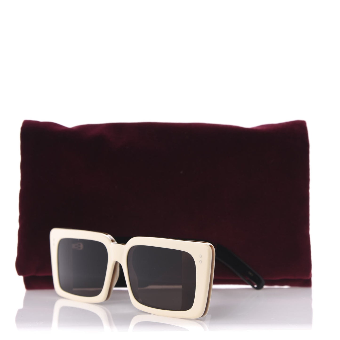 Acetate Rectangular Flap GG0543S Sunglasses White Black