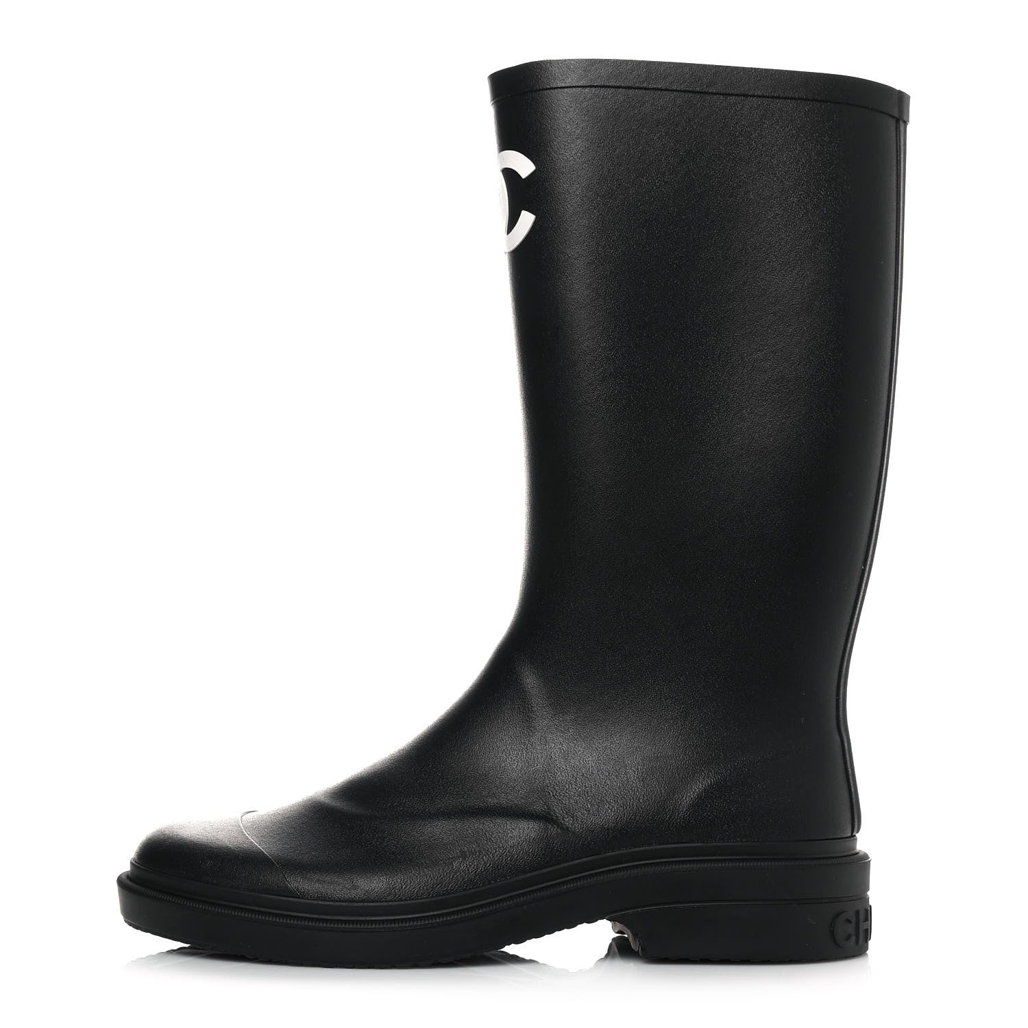 Chanel Caoutchouk CC High Boots 40 Black 1 of 8