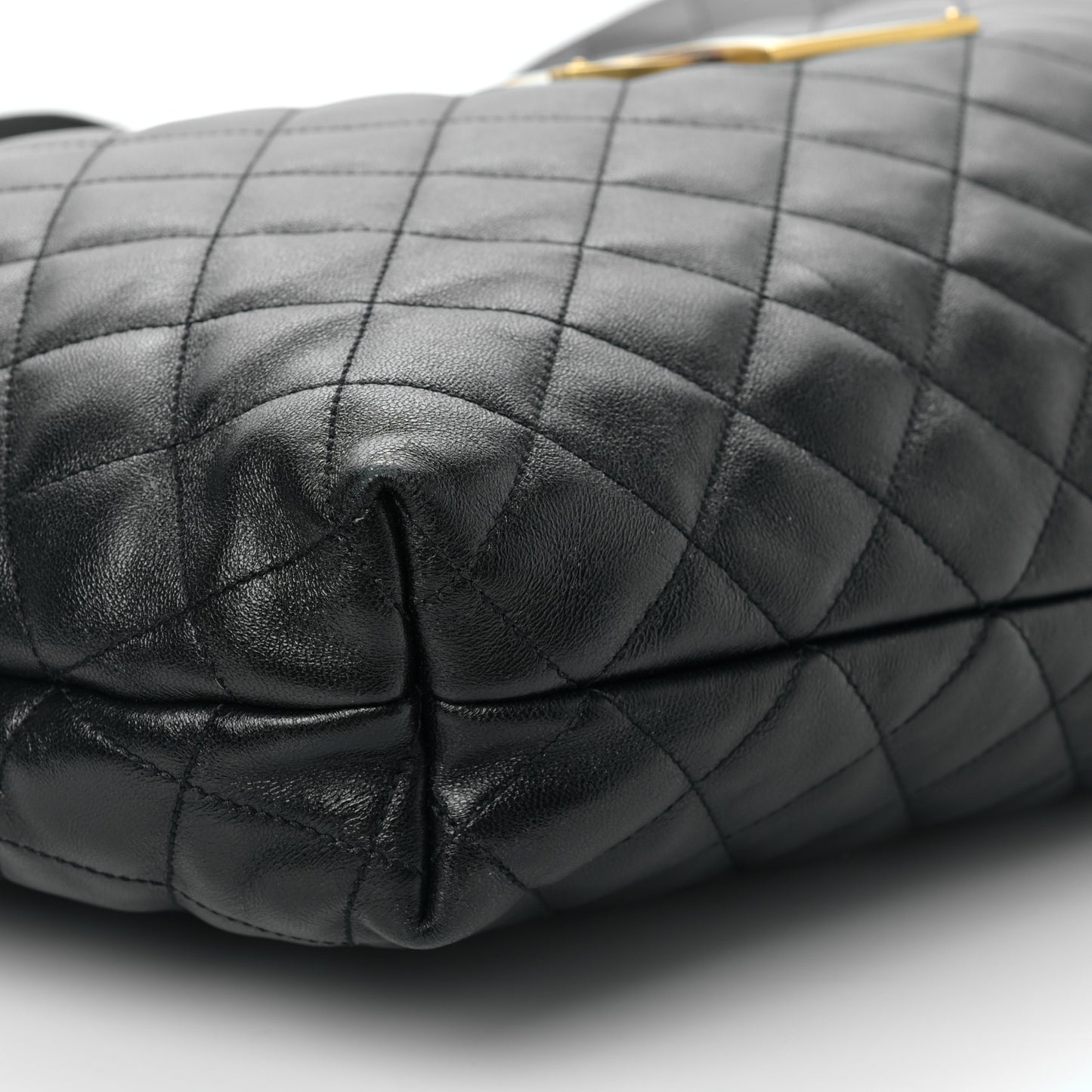 Lambskin Quilted Maxi Icare Shopping Tote Black