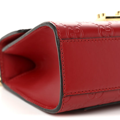 Gucci Guccissima Small Padlock Shoulder Bag Hibiscus Red 9 of 11
