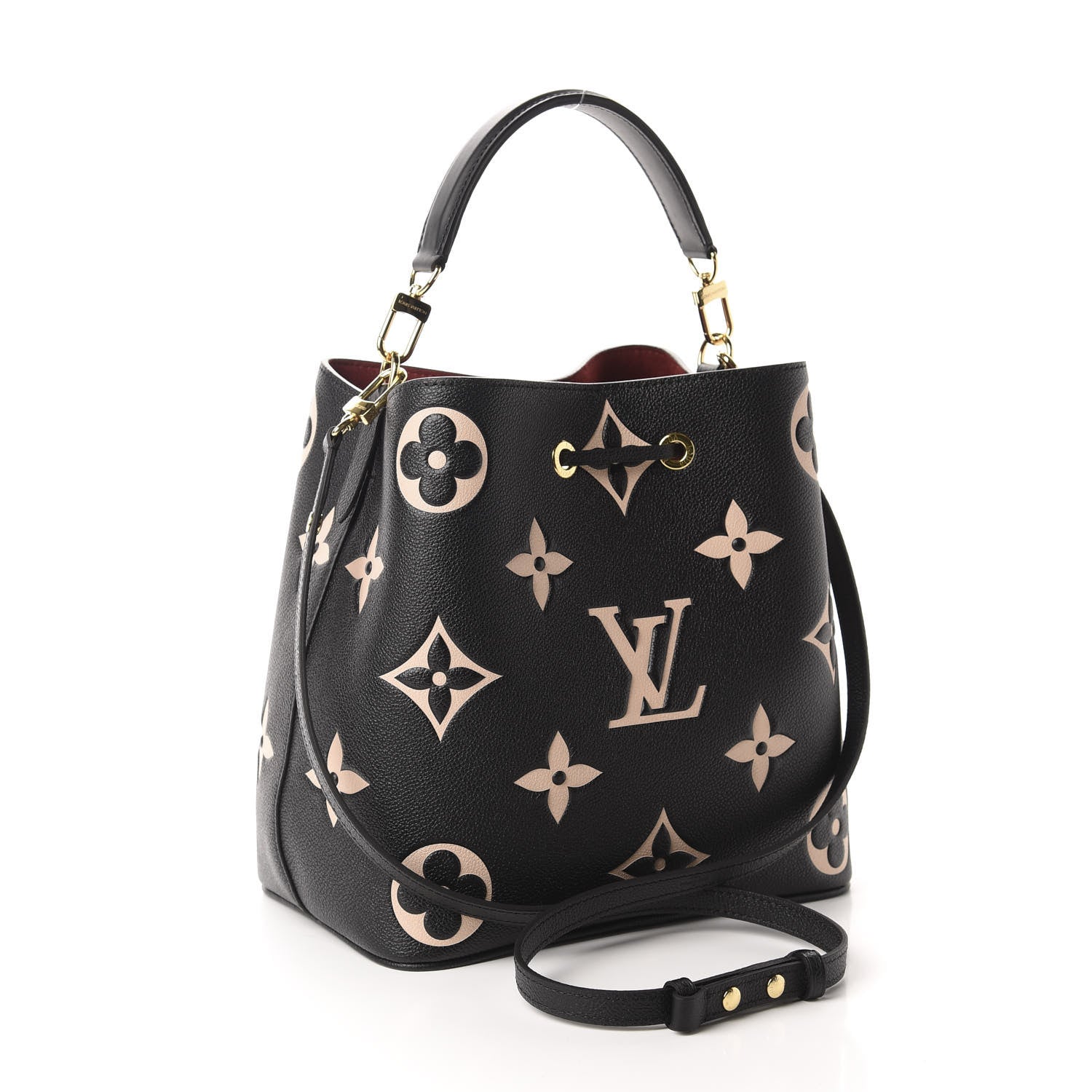 Louis Vuitton Empreinte Monogram Giant Neonoe MM Black Beige 5 of 12