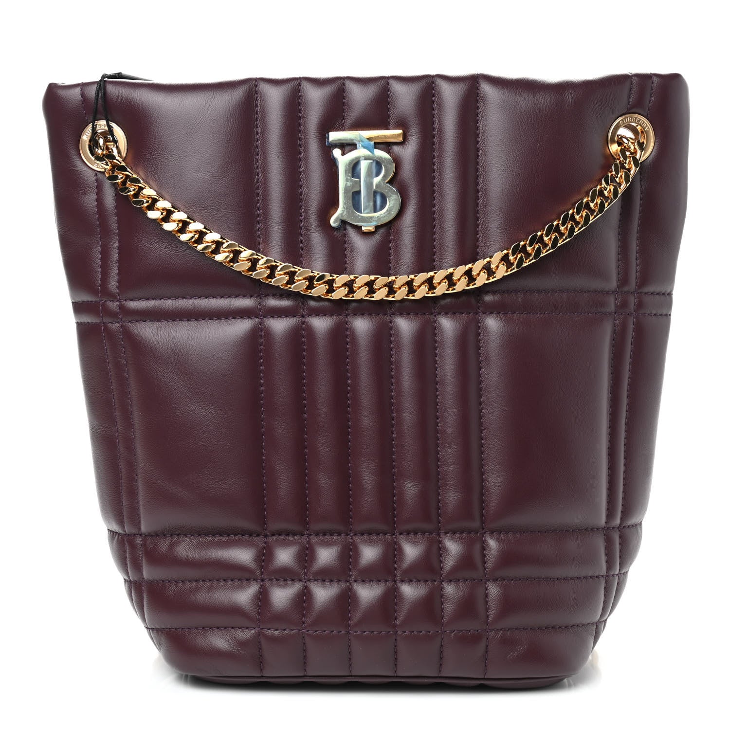 Burberry Lambskin Quilted Small Lola Bucket Bag Deep Maroon 1 of 7