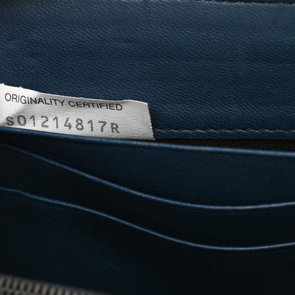 Bottega Veneta Crocodile Ostrich Zip Around Wallet Pacific 6 of 6