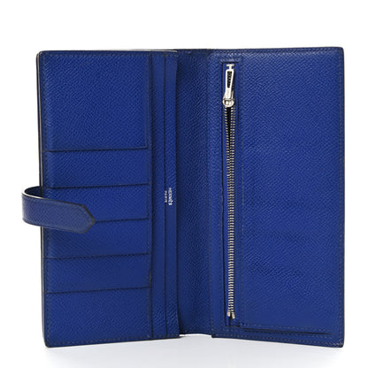 Hermes Epsom Bearn Gusset Wallet Bleu Electrique 5 of 13