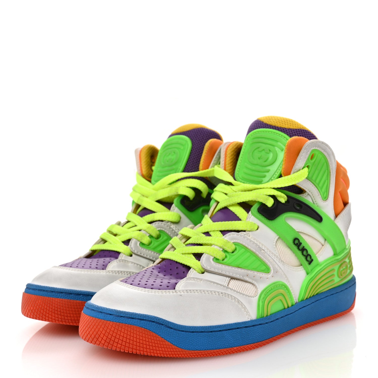 Gucci Demetra Womens Basket High Top Sneakers 36.5 Great White Shine Purple 4 of 9