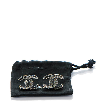 Chanel Crystal CC Earrings Ruthenium Black 5 of 5