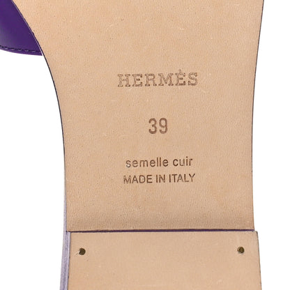 Hermes Calfskin Oran Sandals 39 Violet Majorette 7 of 9