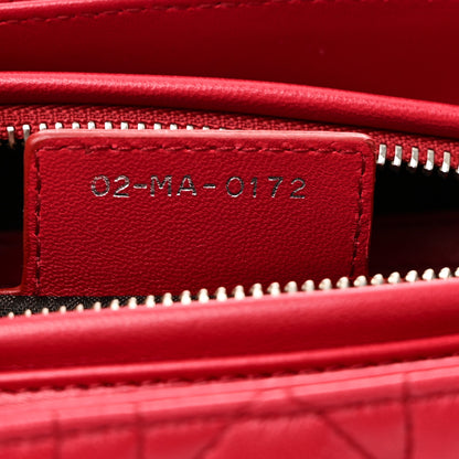 Christian Dior Lambskin Cannage Medium Lady Dior Red 7 of 10