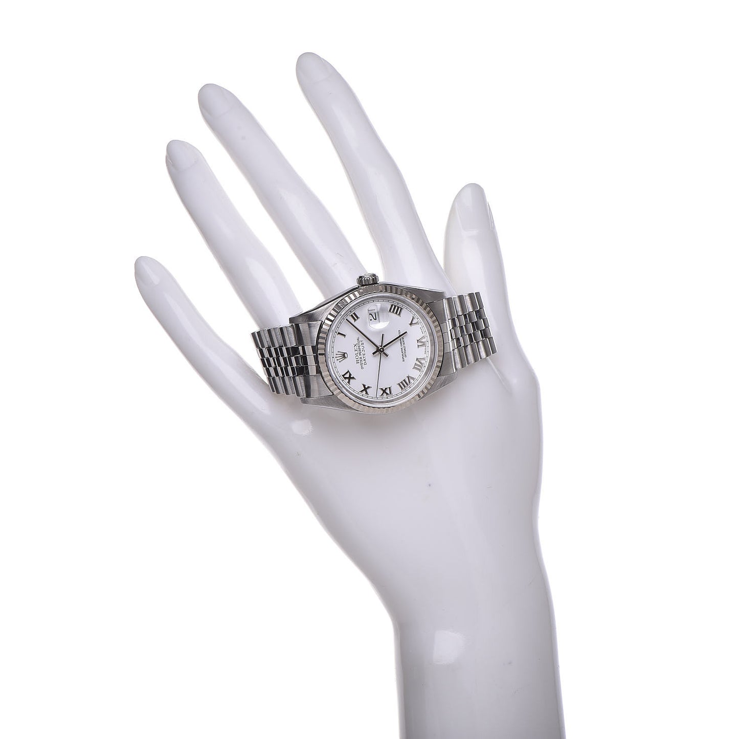 Stainless Steel 18K White Gold 36mm Oyster Perpetual Datejust Watch White Roman 16234