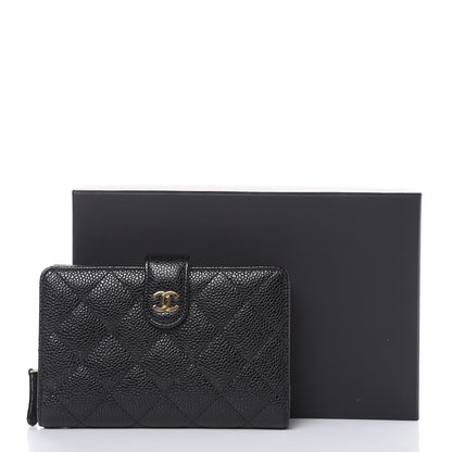 Chanel Caviar Quilted Zipped Pocket Wallet Black 10 of 10